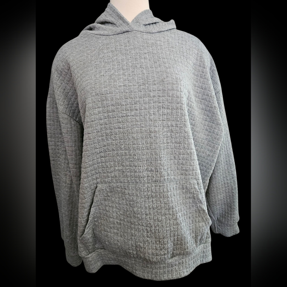 Gray Quilted Pattern Hoodie, 2XL